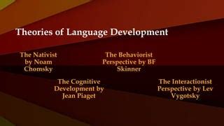 Theories Of Language Development Report Pptx