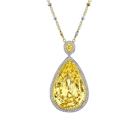 64 72ct Yellow Sapphire Pendant Bailey S Fine Jewelry