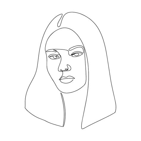 Premium Vector One Line Continuous Woman Face Line Art Illustration