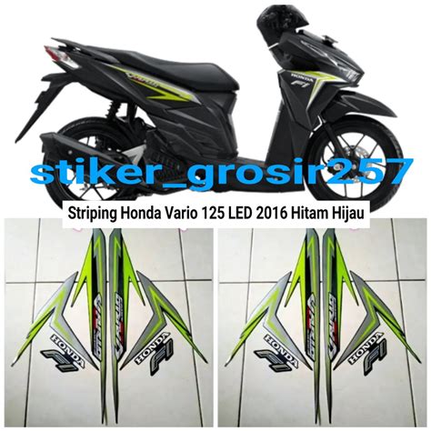 Jual STIKER STRIPING LIS LES BODY HONDA VARIO TECHNO 125 LED 2016 HITAM