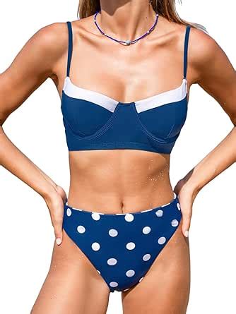 Amazon CUPSHE Women S Bikini Sets Two Piece Swimsuit High Waisted Underwire Push Up