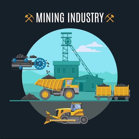 Free Vector | Mining Industry illustration