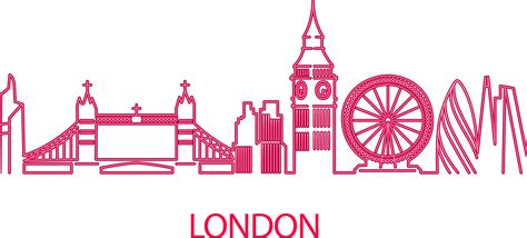 London Cartoon Clipart Illustration Line Graphics Transparent Clip Art