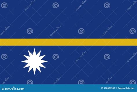 Nauru National Flag In Exact Proportions Vector Stock Illustration