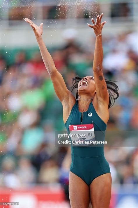 Tara Davis Woodhall Celebrates Winning The Womens Long Jump During