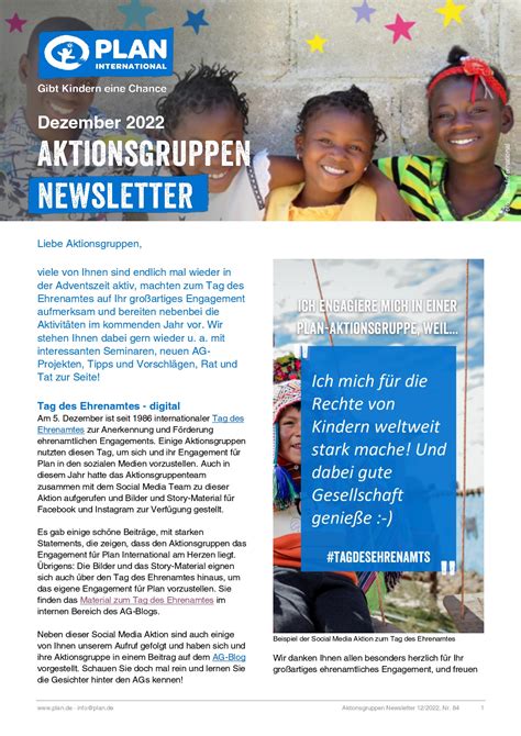 Plan Aktionsgruppen AG Newsletter Nr 84 Dezember 2022