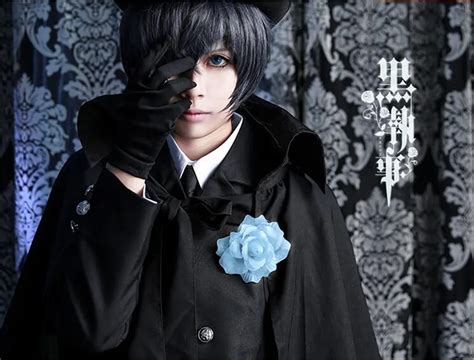 Costume De Cosplay Noir Dessin Anim Majordome Ciel Fant Me Ruche