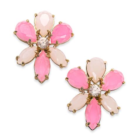 Kate Spade New York New York Goldtone Pink Epoxy Stone Flower Stud