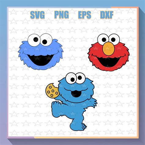 Cookie Monster Cartoon Svg Sesame Street Monster Svg Png Dxf Cut File