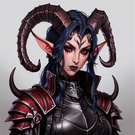 Seductive Tiefling Rogue In Animestyled Leather Armor Portrait Muse Ai