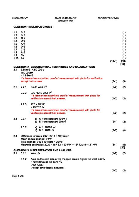 2021 Grade 10 Geography Task 3 Mapwork Task • Teacha