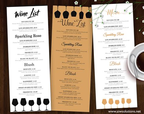 Design And Templates Menu Templates Wedding Menu Food Menu Bar Menu