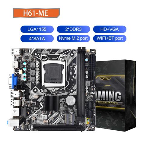 H61 ME Mini ITX Motherboard LGA 1155 Suporte NVME M 2 E Wi Fi Portas