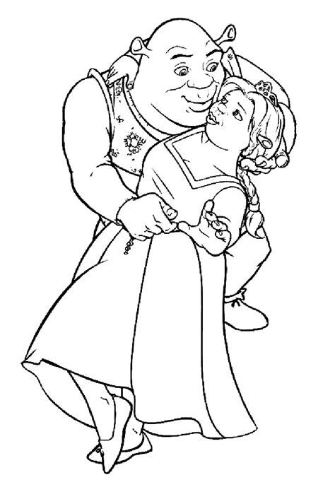 Shrek And Fiona Coloring Pages