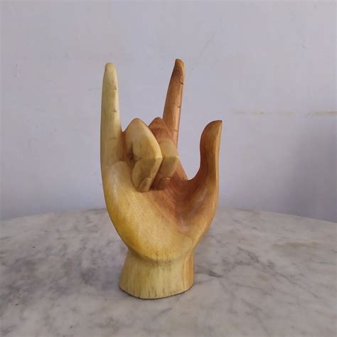 Sign Language Love, I Love You Sign Language Art, Hand Carved Statue ...