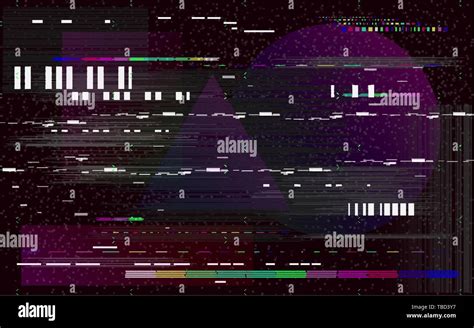 Glitch Television On Black Background Retro VHS Backdrop Glitched