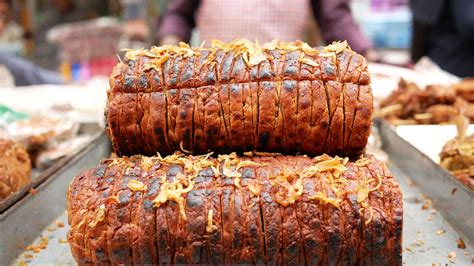 Roasted delicious meat street food festival 13571490 Stock Video at