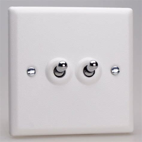 Varilight Urban Chalk White 2 Gang 10A Intermediate Toggle Switch UKES