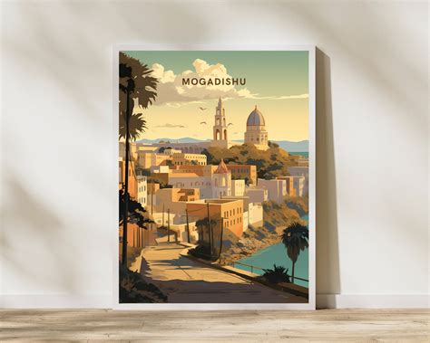 Mogadishu Somalia Print Poster Travel Artwork Retro Vintage Wall Art