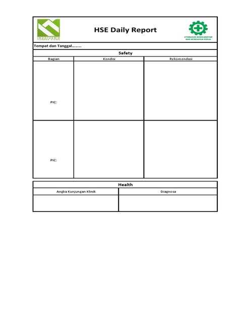 Form Qhse 09 Laporan Harian Hse Pdf