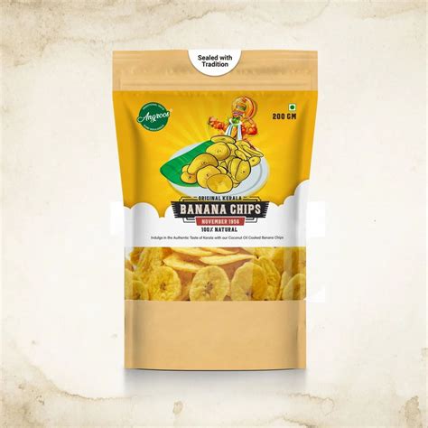 Angroos Banana Chips Pure Kerala Taste 400gm Packs 2 Each Banana