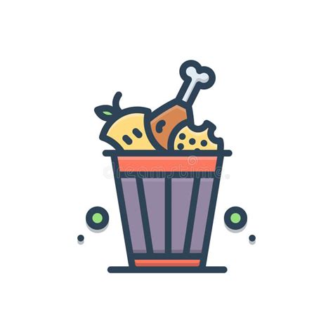 Color Illustration Icon For Food Waste Garbage And Peelings Stock