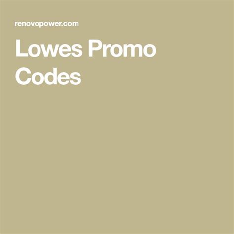 Lowes Promo Codes Promo Codes Coding Frugal Tips