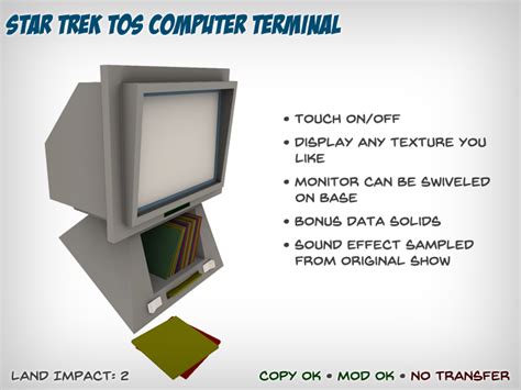 Second Life Marketplace - Star Trek Computer Terminal (TOS)