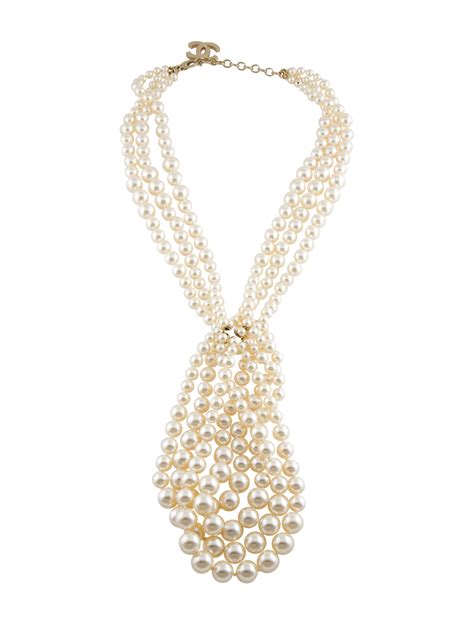 Chanel Strass Cc Multistrand Chain Necklace Gold Tone Metal