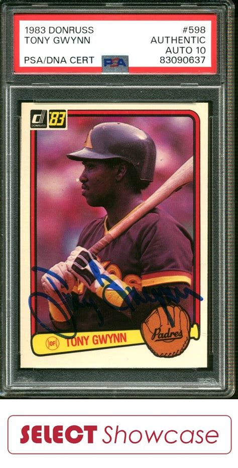 1983 Donruss 598 Tony Gwynn Rc Hof Psa Authentic Dna Auto 10 Ebay