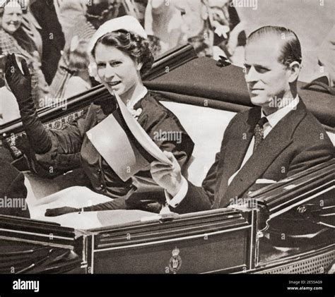 Editorial Only Queen Elizabeth Ii And The Duke Of Edinburgh Seen Here