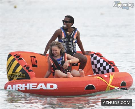 Rihanna Sexy Seen With A Ap Rocky Flashing Her Hot Booty At A Beach In Barbados Aznude