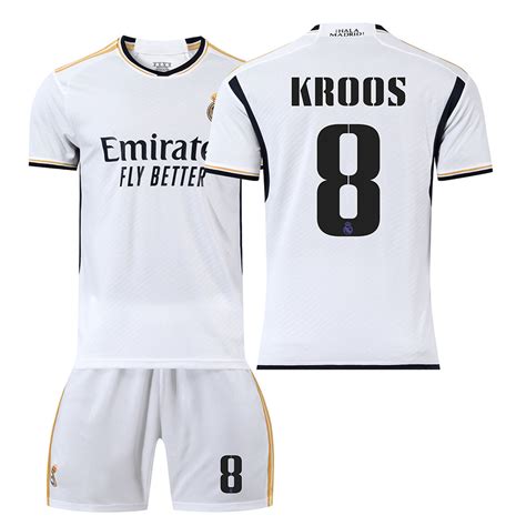 Kinder Fußballtrikots Trikotsatz Real Madrid 23 24 Heim Trikot KROOS 8