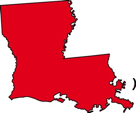 Louisiana Outline Map Red Drawing Free Image Download