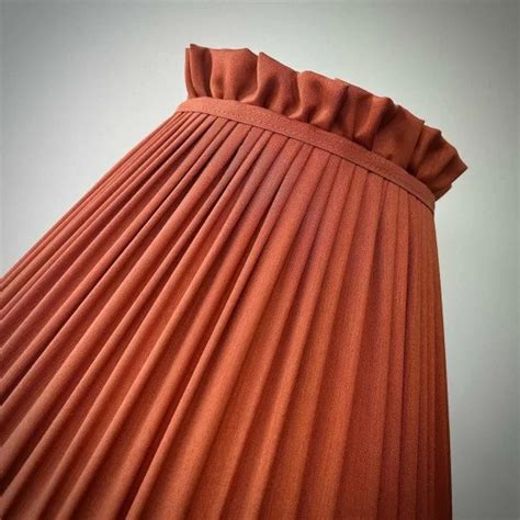 Burnt Orange Ruffled Fabric Lampshade