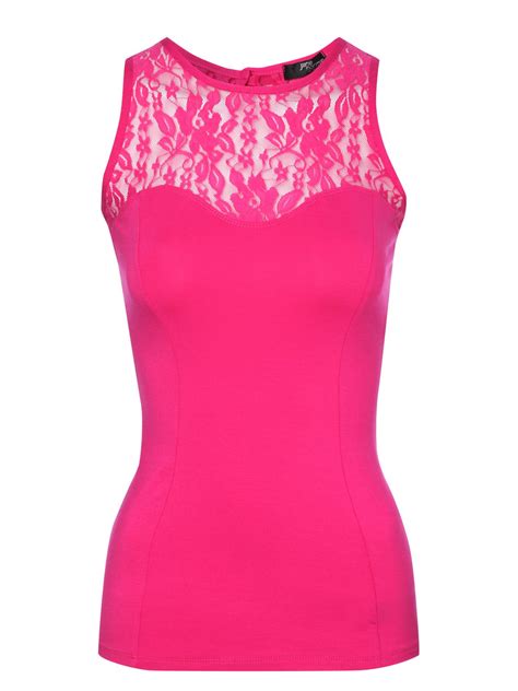 Jane Norman Sleeveless Lace Top In Pink Lyst