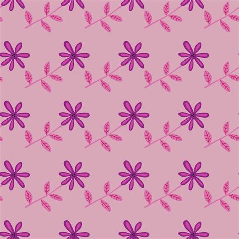 Premium Vector Cute Flower Seamless Pattern Naive Art Style Hand