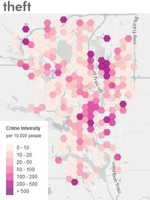 Calgary Crime Maps Showing Crime Intensity