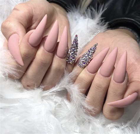 Matte Stiletto Nails