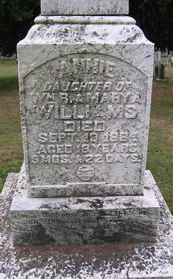 Annie Choice Williams 1866 1884 Mémorial Find a Grave