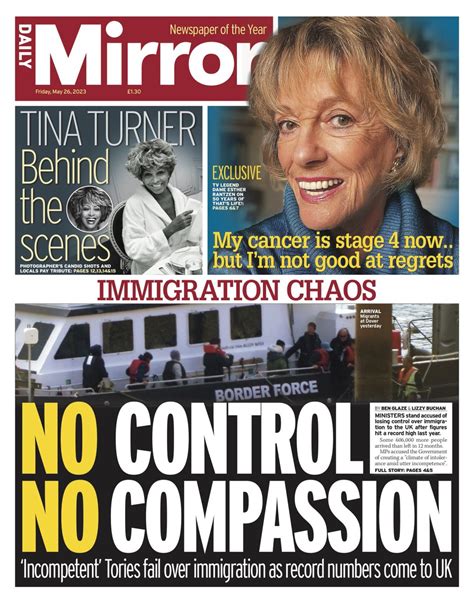 Daily Mirror Front Page 26th Of May 2023 Tomorrow S Papers Today