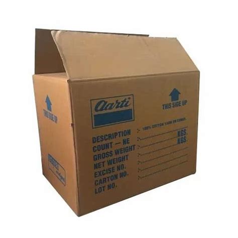 Rectangular Double Wall 5 Ply Corrugated Boxes Size 16 Inch X 20 Inch