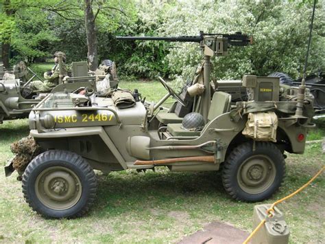 Usmc Cj With 50 Cal Military Jeep Military Vehicles Willys Jeep