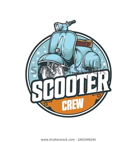 Scooter Club Badge Logo Template Stock Vector Royalty Free 1601099245