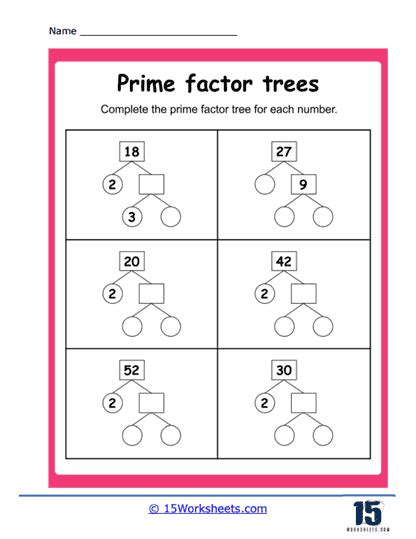 Factor Tree Worksheets 15