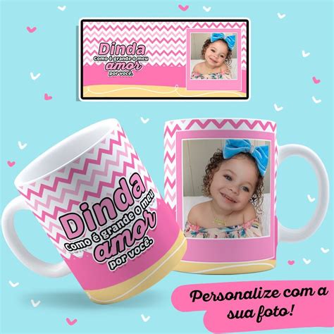 Caneca Dinda Personalizada Foto Shopee Brasil