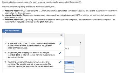 Solved Record Adjusting Journal Entries For Each Separate