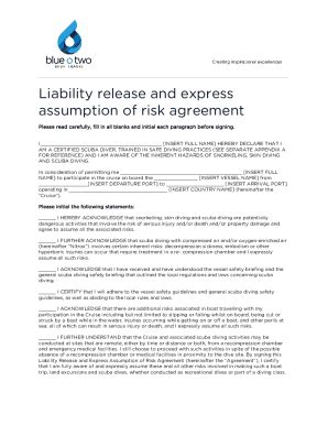 Fillable Online Liability Release And Express Assumption Of Risk