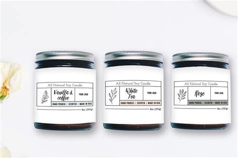 product label design templates free | Candle label template, Candle ...