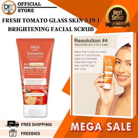 FRESH TOMATO GLASS SKIN 3 IN 1 VITAMIN C BRIGHTENING FACIAL SCRUB 100ML